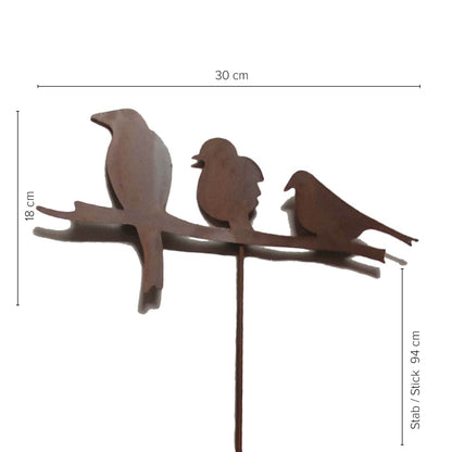 Stecker Zink 3 Vögel Rost