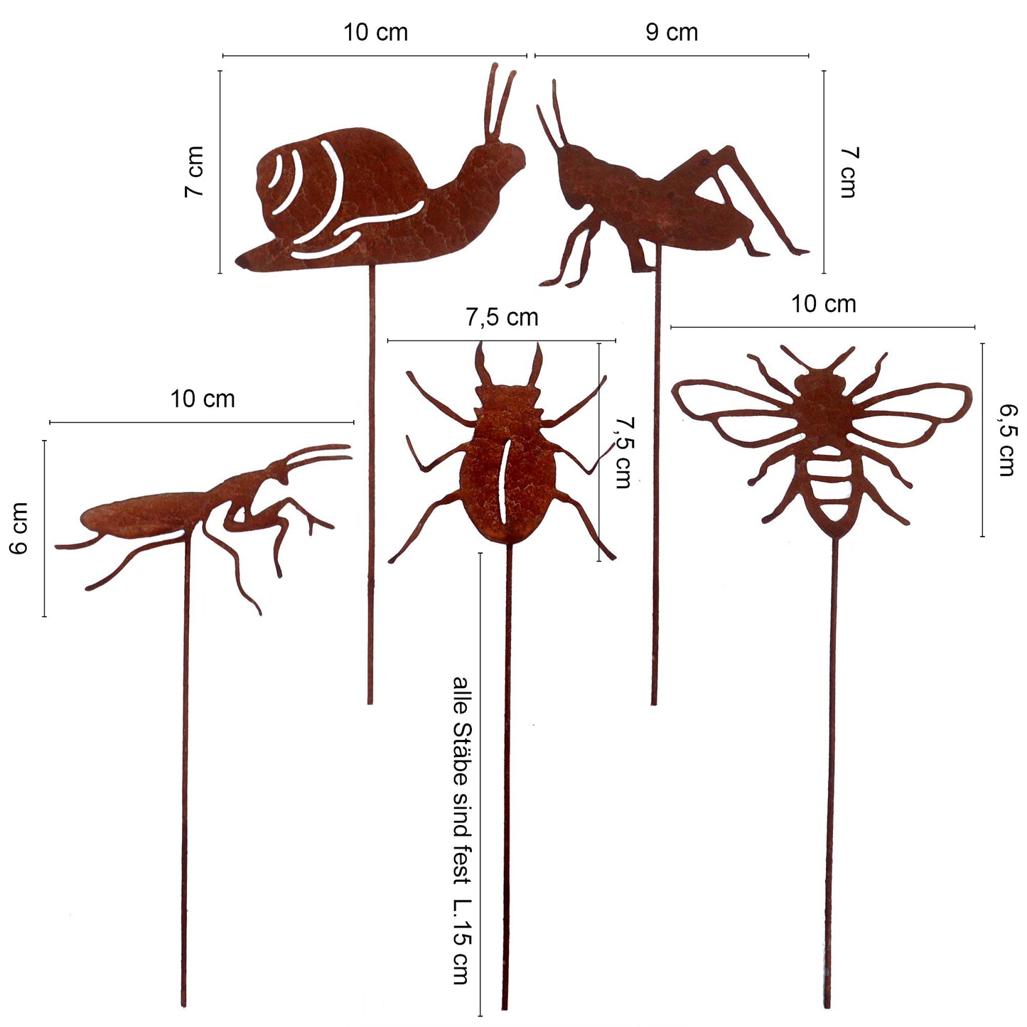 Stecker Rost mit 5 Insekten