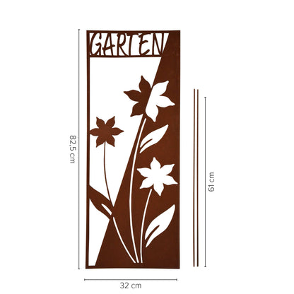 Stecker Rost Schild Blumen "Garten"