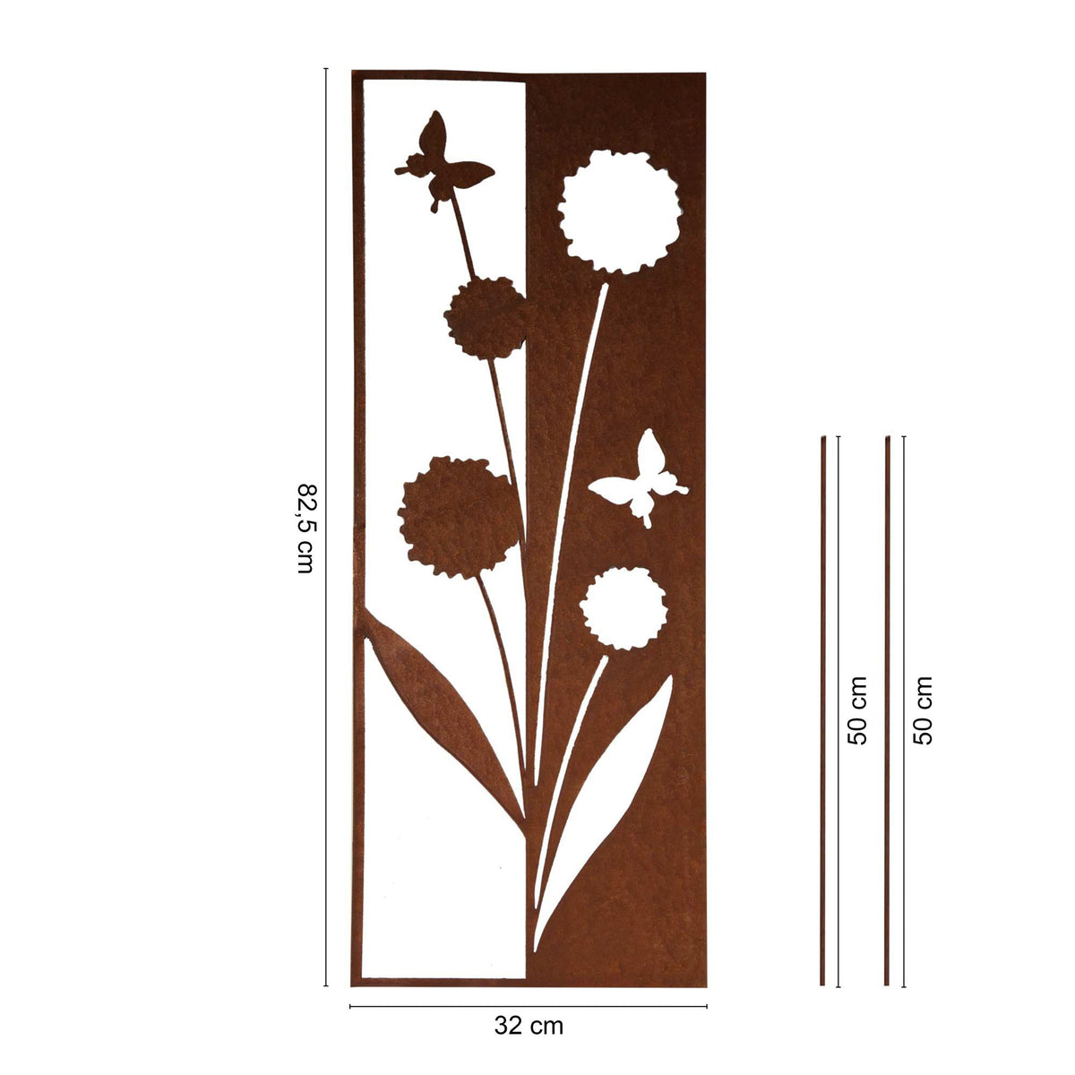 Stecker Rost Schild Blumen – UNUS