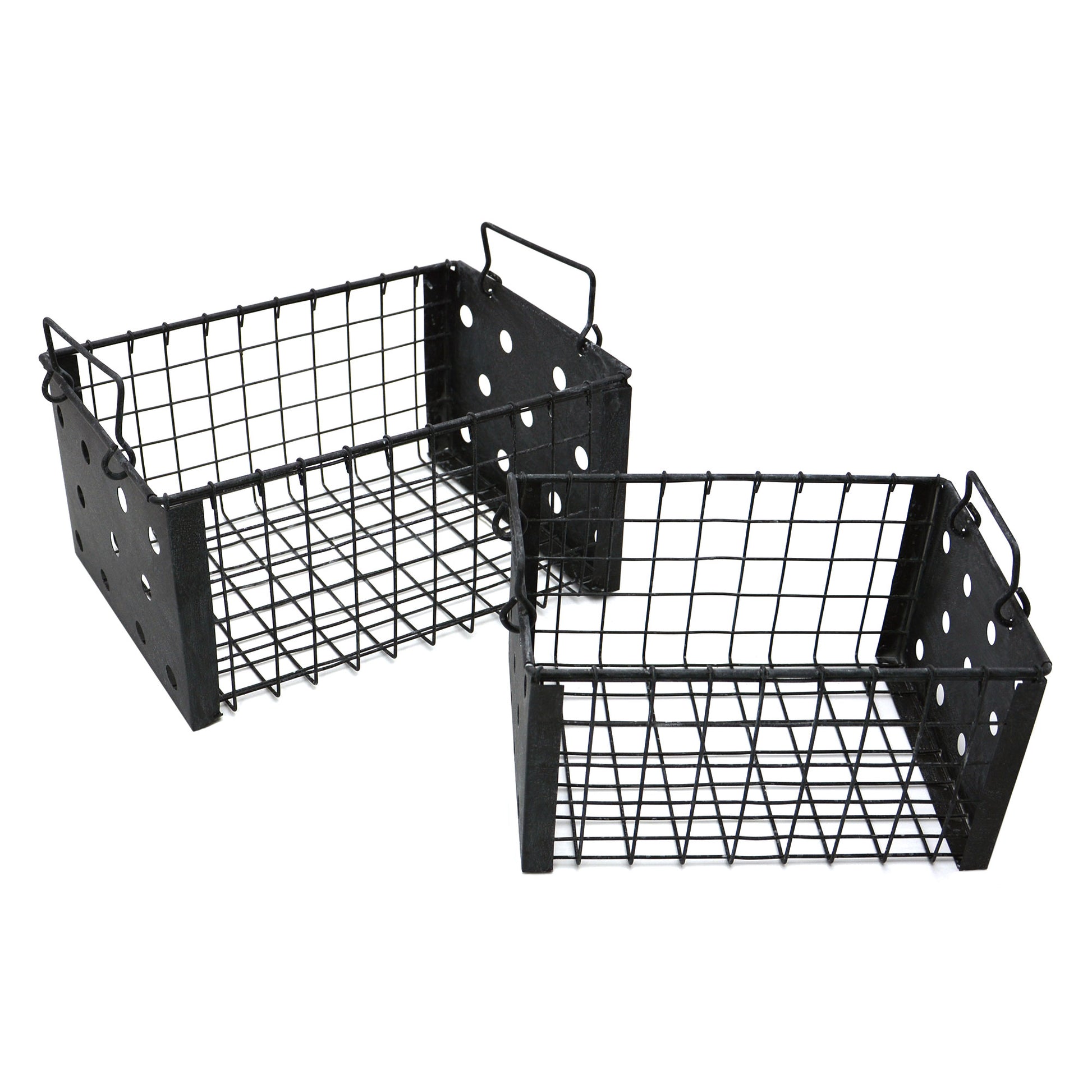 Drahtkorb mit zwei Griffen 2er Set anthrazit – UNUS