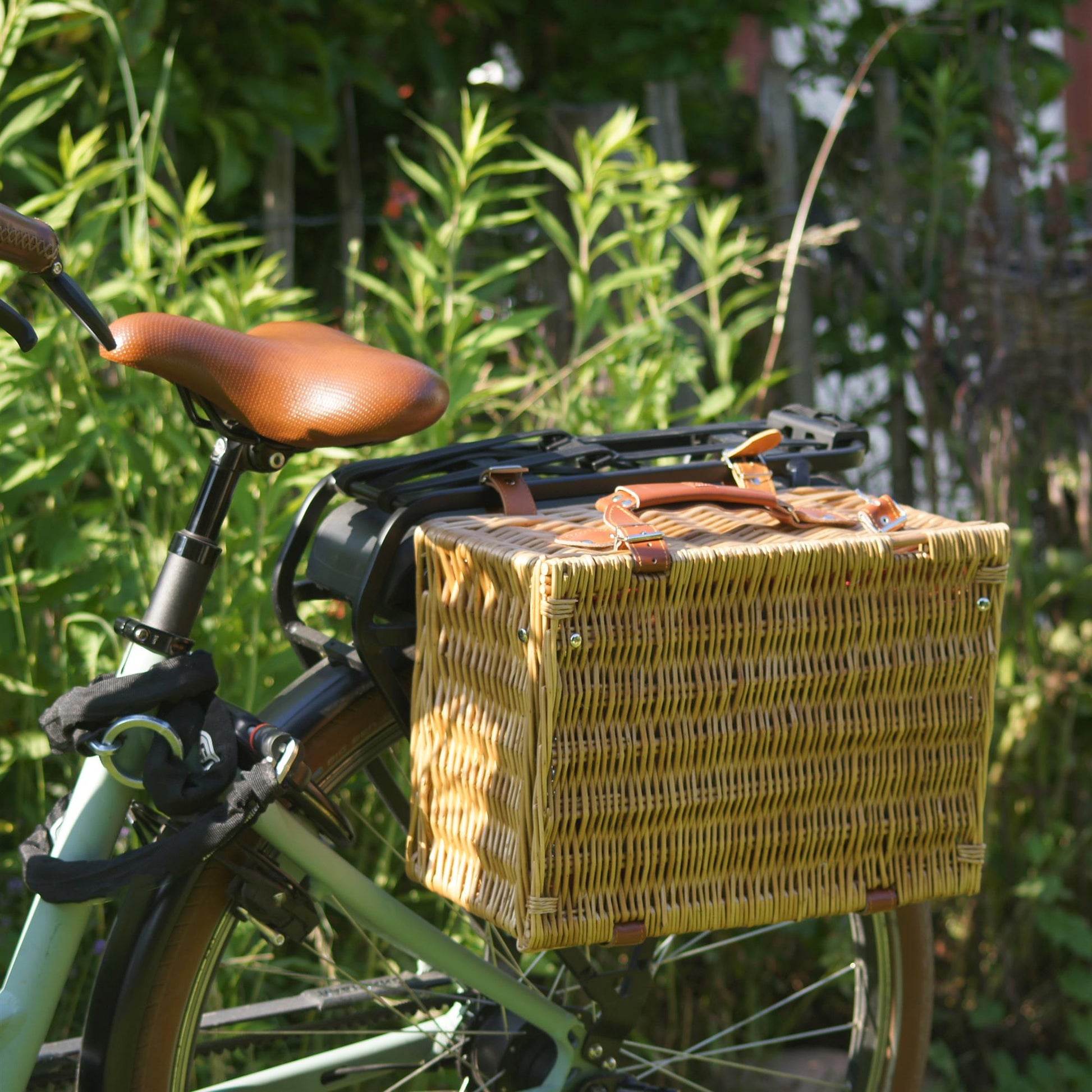 fahrrad mit 2 körben Fahrradkorb / Picknickkorb aus Weide eckig für 2 Personen – UNUS