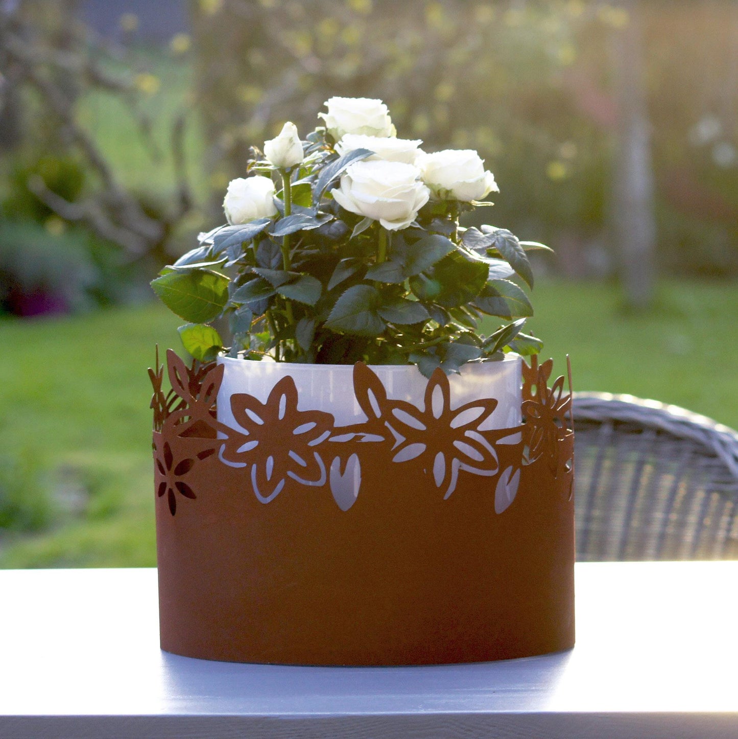 Beeteinfassung Rasenkante Rostoptik Blumen  28 ? cm