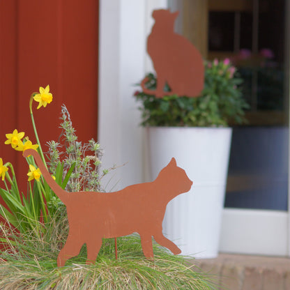 Gartenstecker Rost Katzen 4er Set