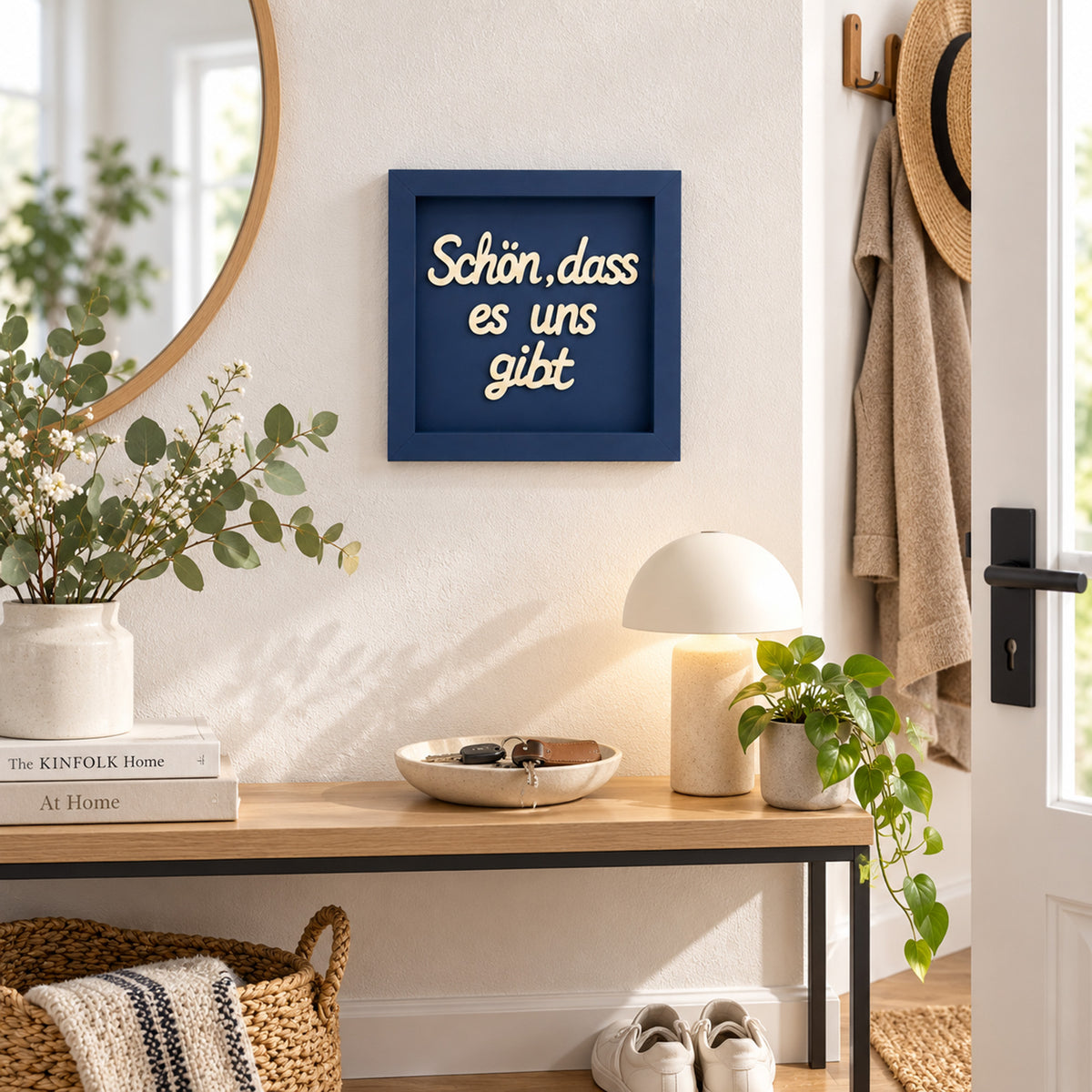 Holz Bilderrahmen "Schön, dass es uns gibt" in verschiedenen Farben