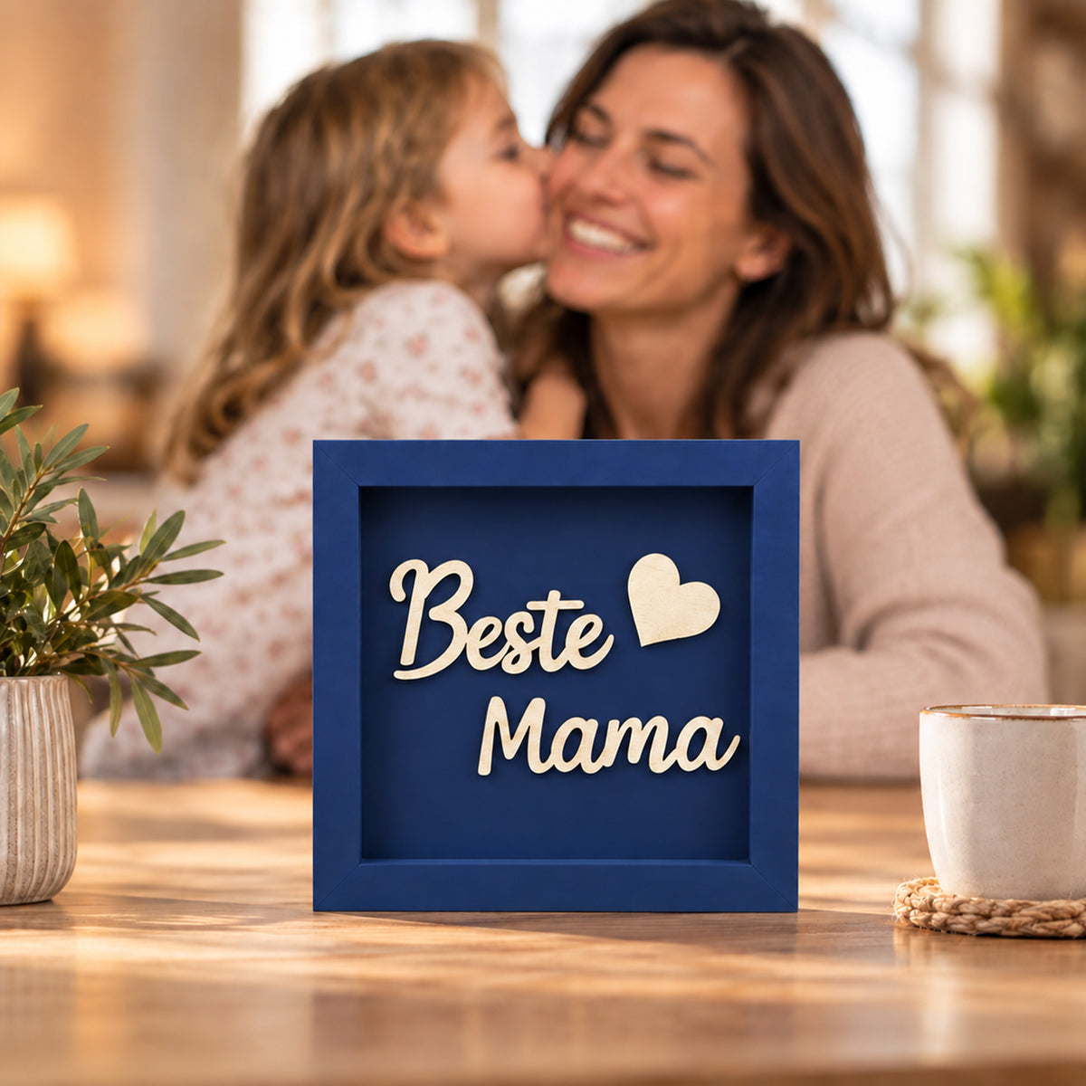 Holz Bilderrahmen "Beste Mama" in verschiedenen Farben