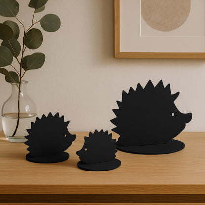Aufsteller Igel in Schwarz oder Rost als 3er Set