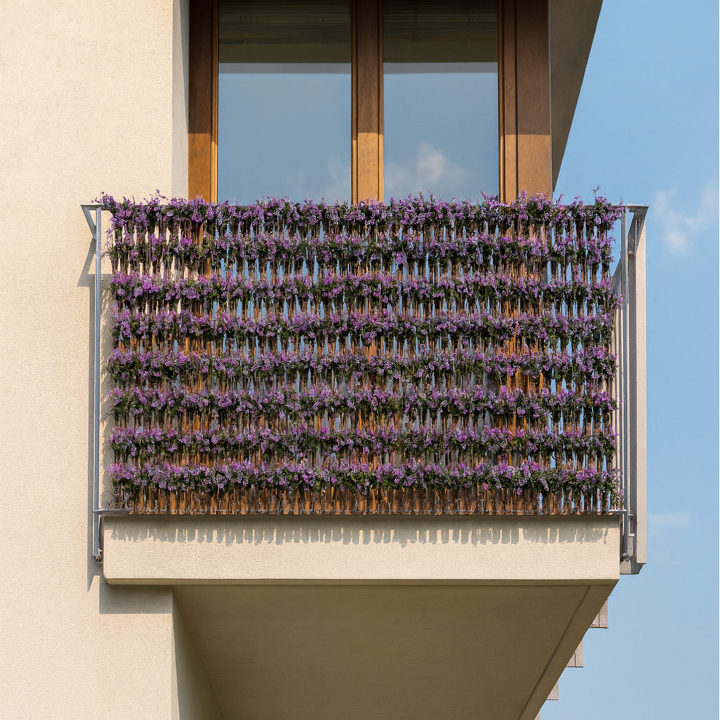 Sichtschutz aus Weide mit Blättern verschiedene Farben