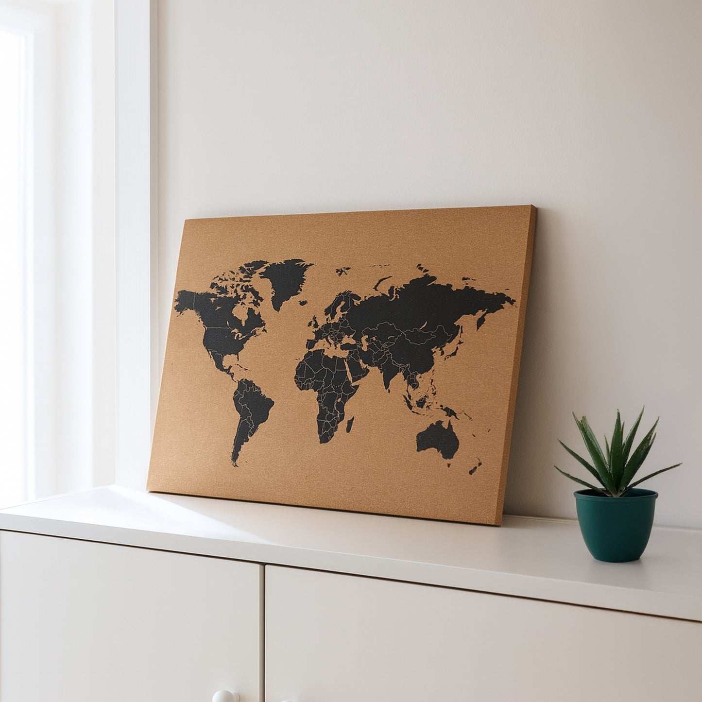 Wandbild Kork mit Stecknadeln