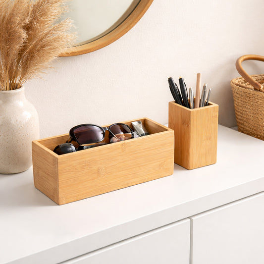 Aufbewahrungset Bambus 3-tlg in natur