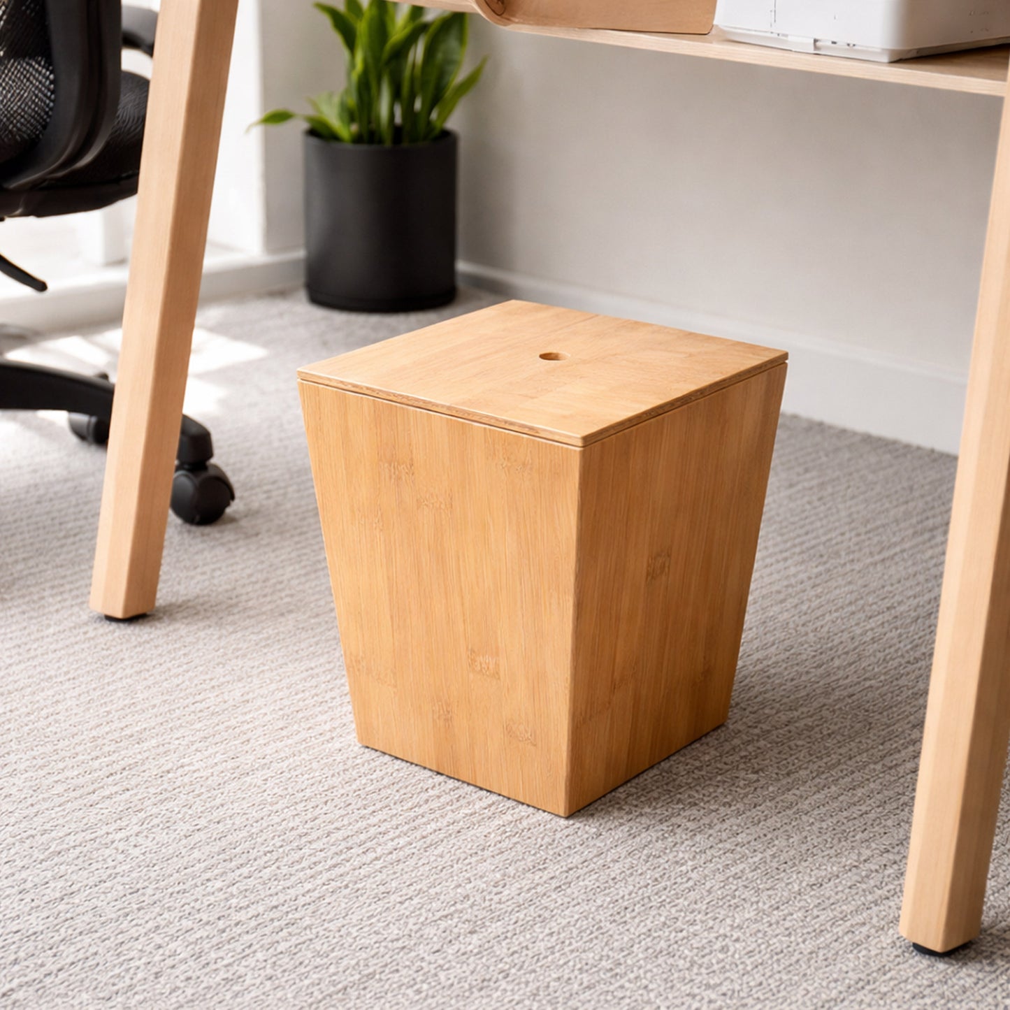 Mülleimer Bambus 3er Set in natur