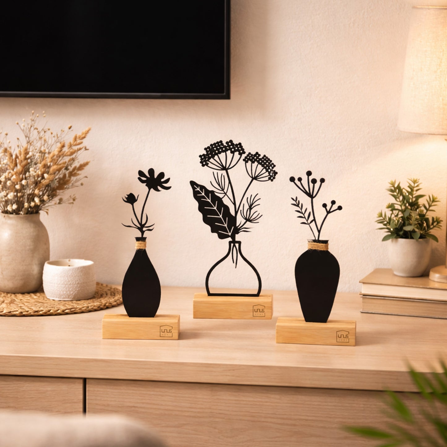 Aufsteller Blumenvase Maria schwarz