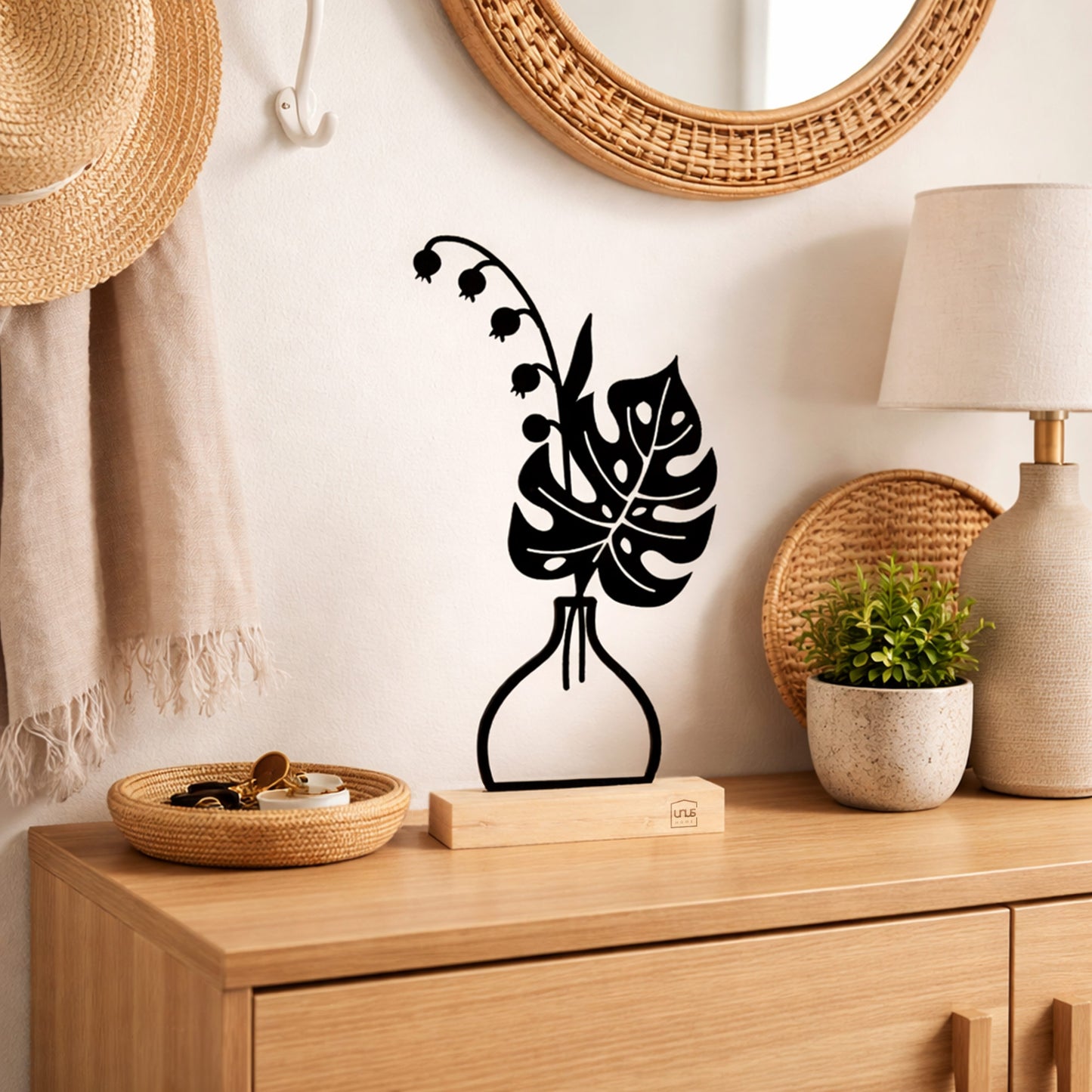 Aufsteller Blumenvase Silke schwarz