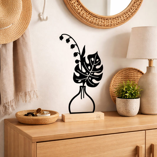 Aufsteller Blumenvase Silke schwarz