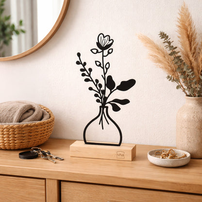 Aufsteller Blumenvase Silke schwarz