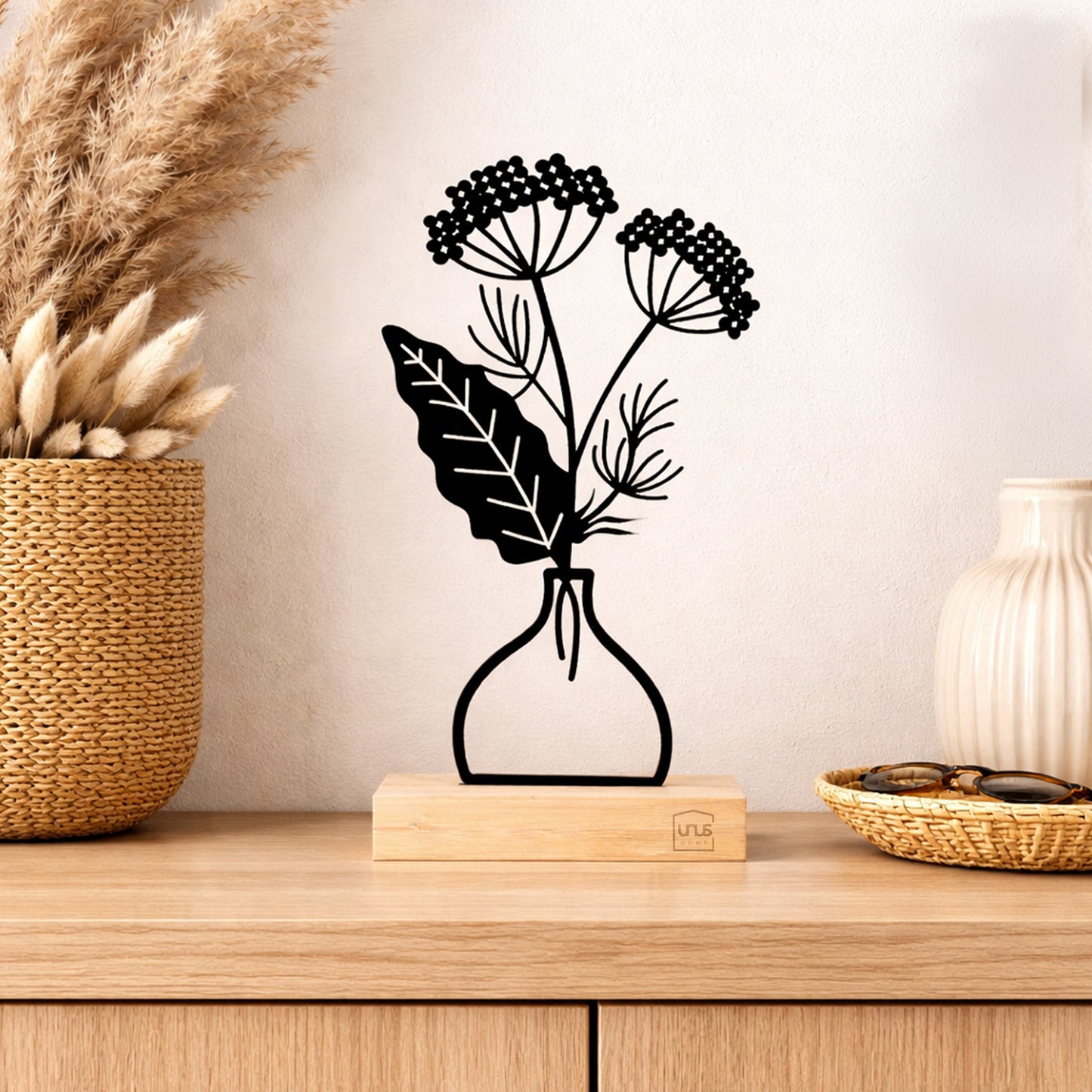 Aufsteller Blumenvase Silke schwarz