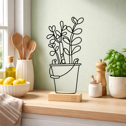 Aufsteller Eimer mit Blumen schwarz