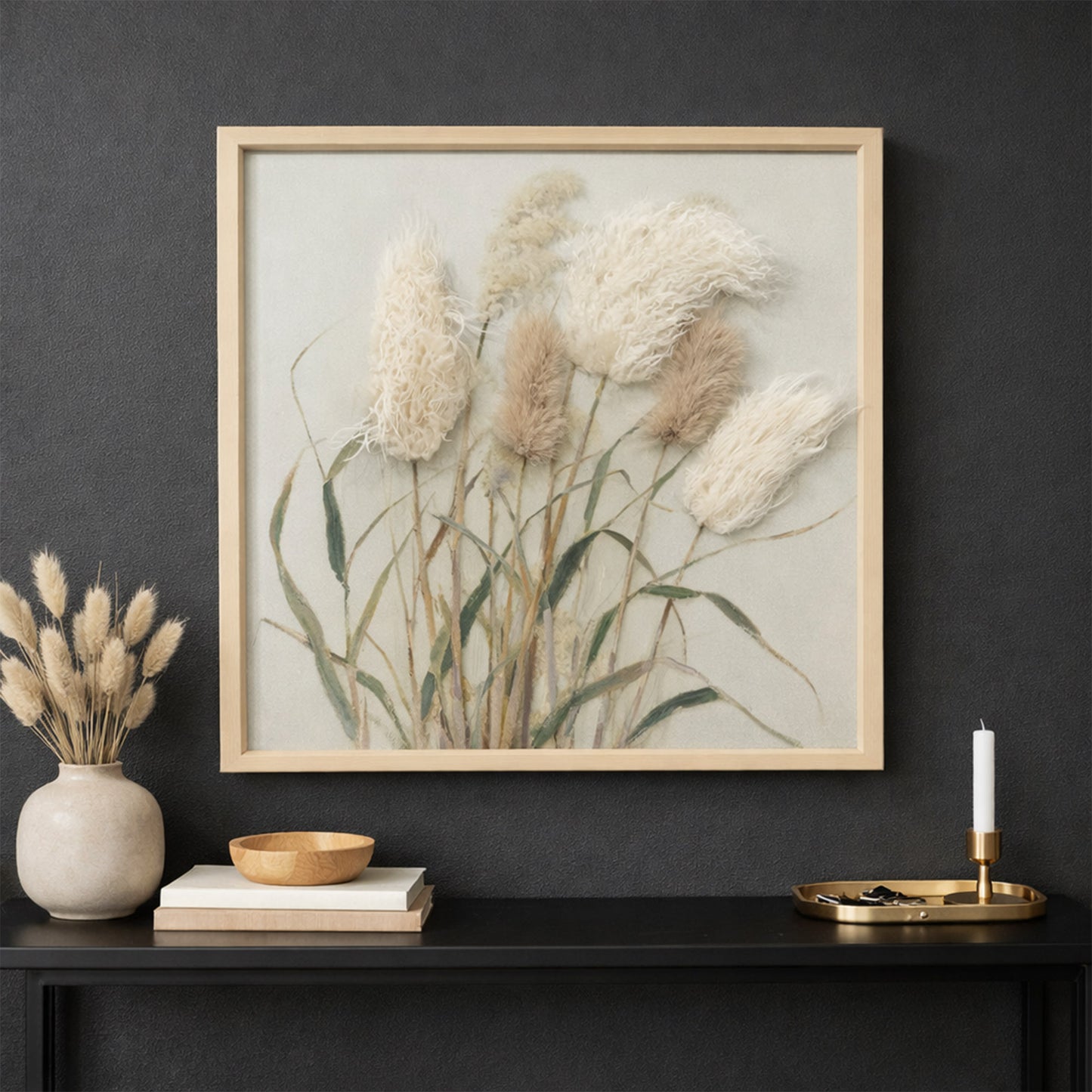 Wall Art 3D Hairfusion Schilfrohr Design A 60x60