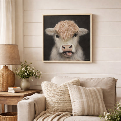 Wall Art 3D Hairfusion Kuh weiß ohne Hörner 60x60