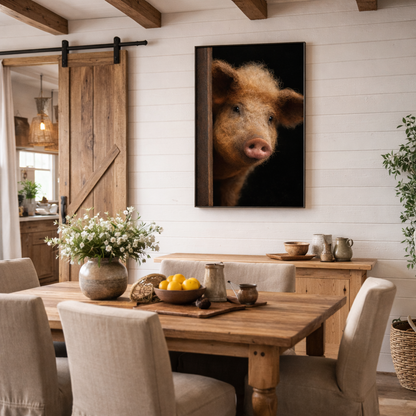 Leinwand Tierportrait Wollschwein bespannter Keilrahmen