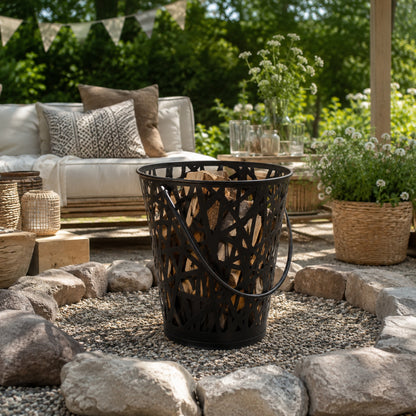 Feuerkorb Tilo aus Metall schwarz Ø 39 cm