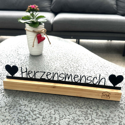 Aufsteller Schriftzug Herzensmensch Lieblingsmensch