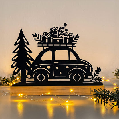 Aufsteller Metall Auto mit Baum