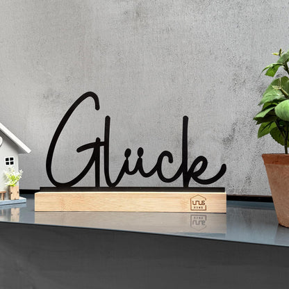 Aufsteller "Glück" in weiß oder schwarz