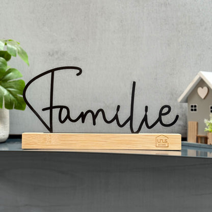 Aufsteller Schriftzug "Familie" in schwarz