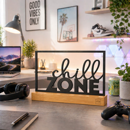 Aufsteller mit Text "Chill Zone"
