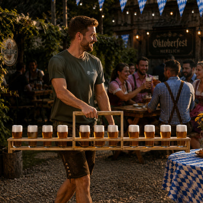 Bierglasträger Franz Bambus mit Griff