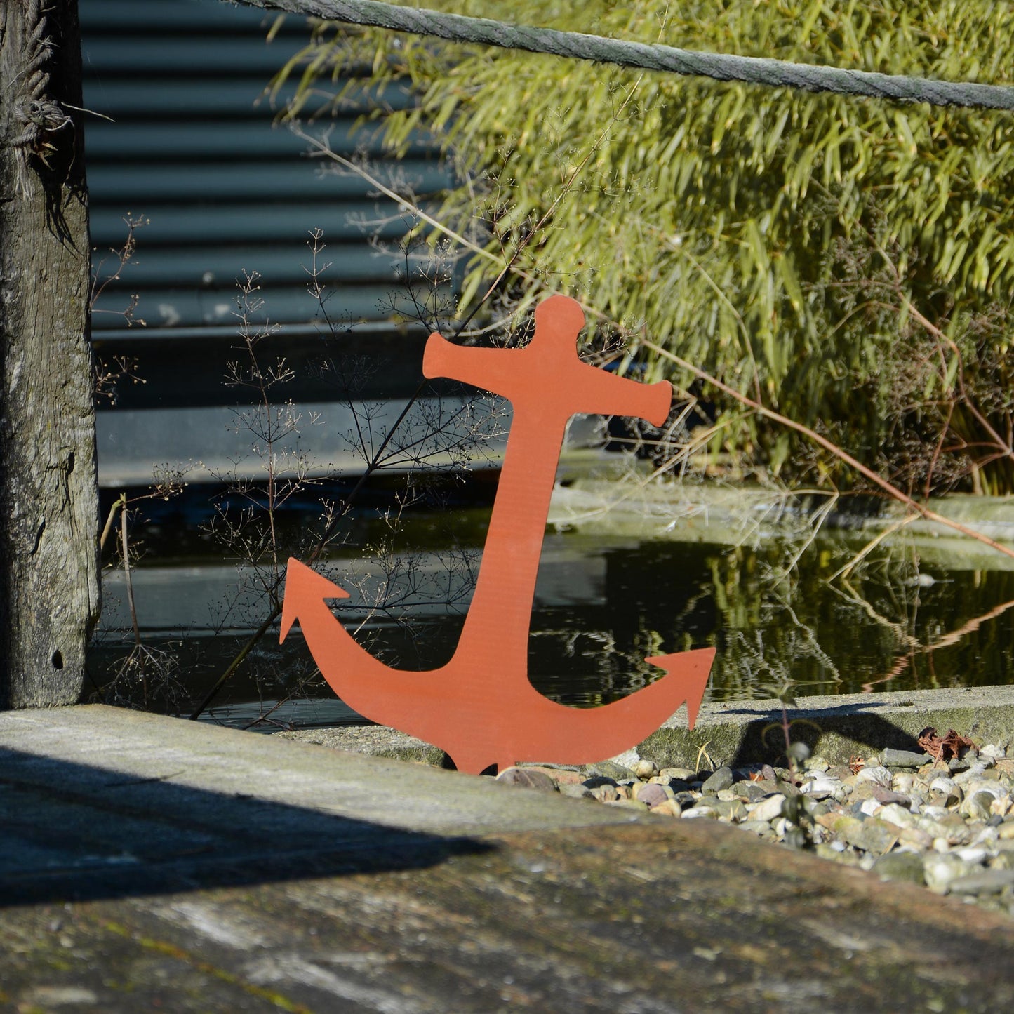 Gartenstecker Anker Rostoptik