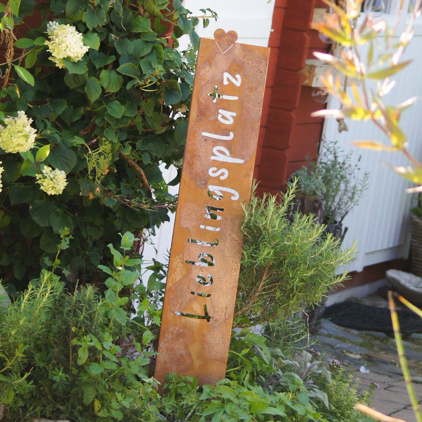 Gartenschild Lieblingsplatz 4 verschiedene Farben
