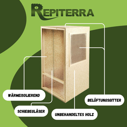 Repiterra Holz Hochterrarium für Chamäleon 60x120x60 cm
