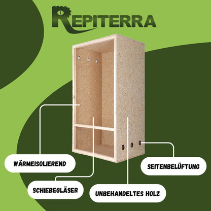 Repiterra Holz Hochterrarium mit Seitenbelüftung 60x120x60 cm