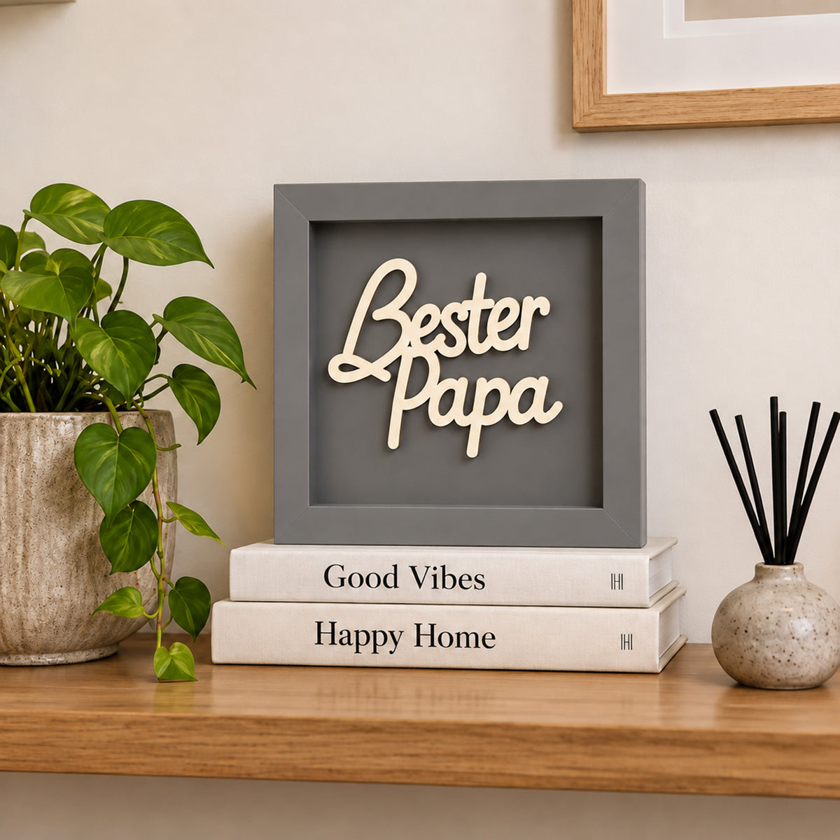 Holz Bilderrahmen "Bester Papa" in verschiedenen Farben