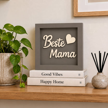 Holz Bilderrahmen "Beste Mama" in verschiedenen Farben