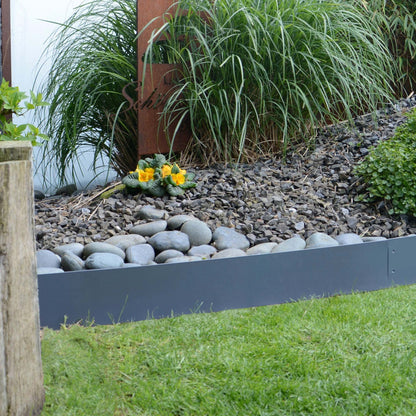 Rasenkante Metall verzinkt 5, 10, 15, 20, 25, 30, 35, 40, 45 und 50 Meter silber oder anthrazit