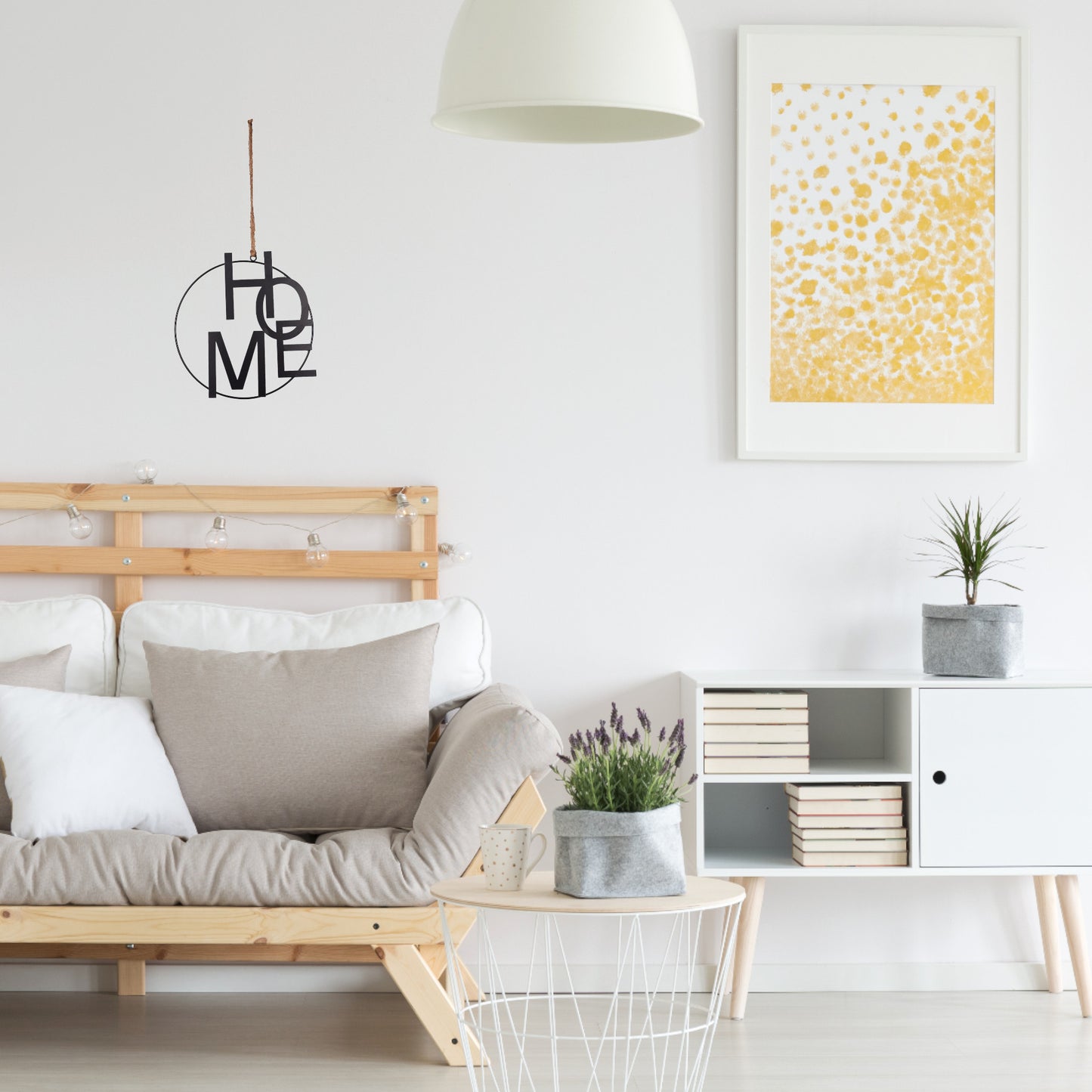 Metall-Aufhänger mit Schriftzug HOME 25cm