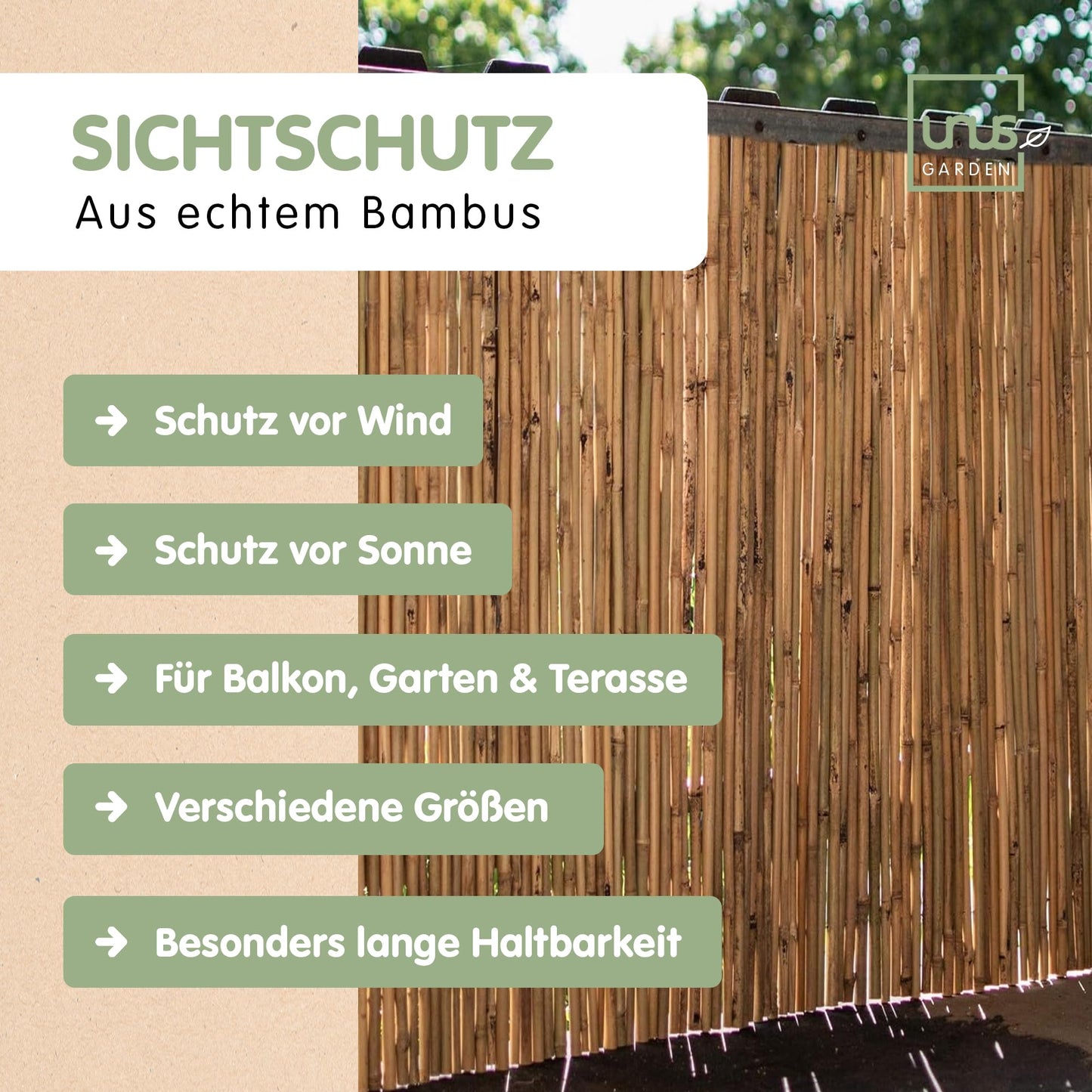 Sichtschutz Bambus verschiedene Größen