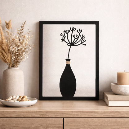 Wandbild Blumenvase Mila Metall groß schwarz