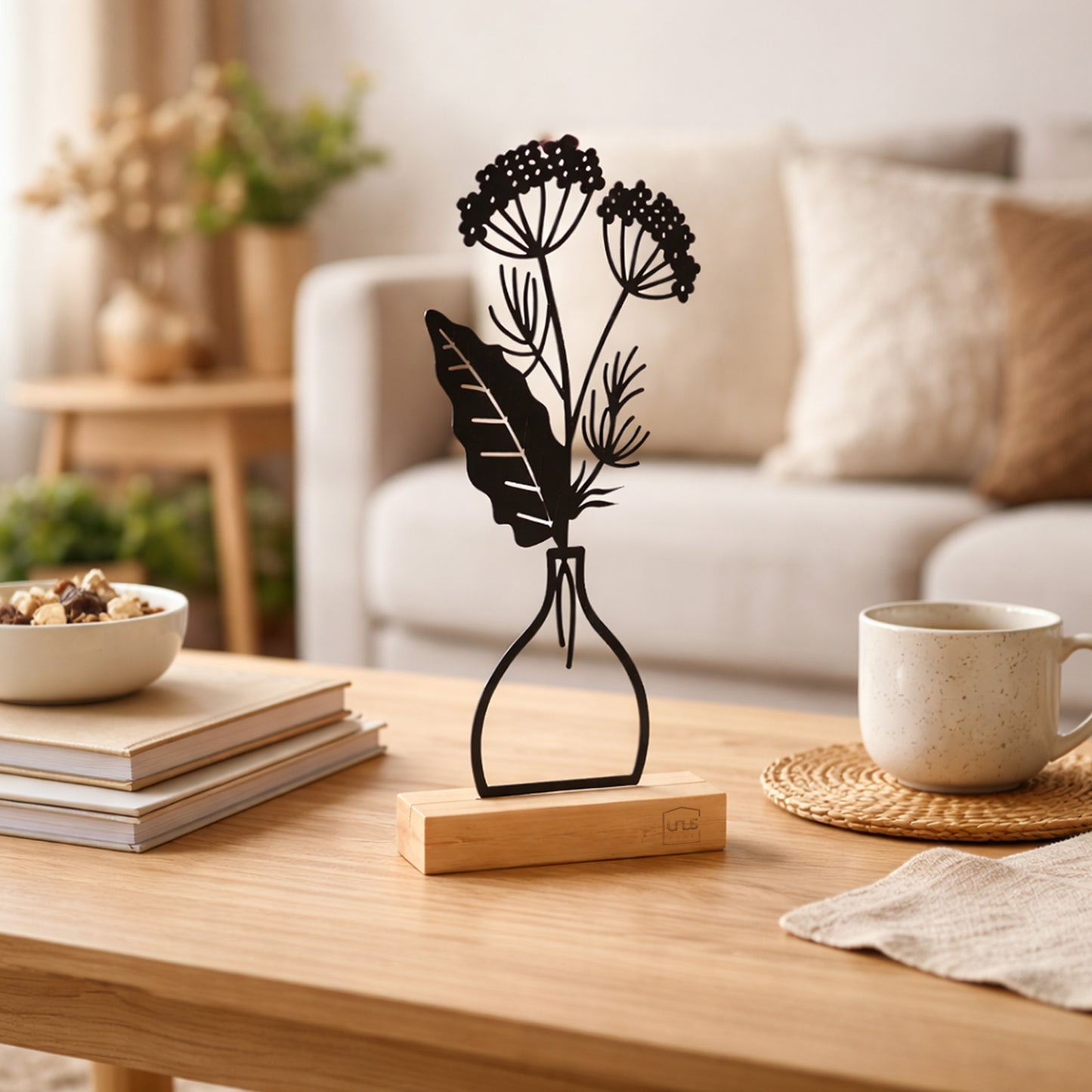 Aufsteller Blumenvase Silke schwarz