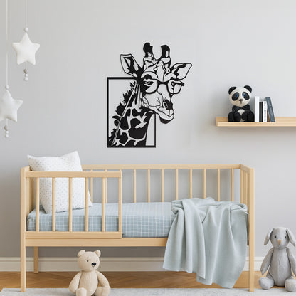 Wandbild Metall Giraffe schwarz 30x40 cm