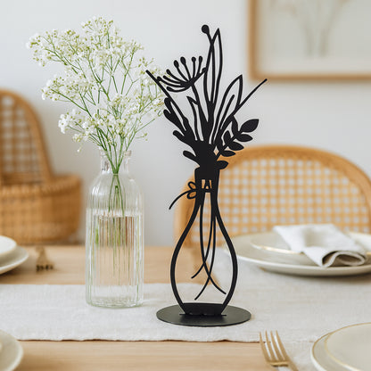 Aufsteller Blumenvase Kate Metall schwarz