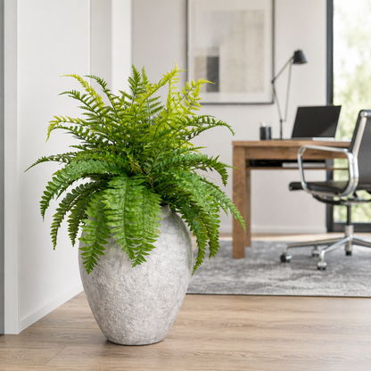 Kunstpflanze Kunstfarn 84 cm mit Vase Kunstblume Dekopflanze