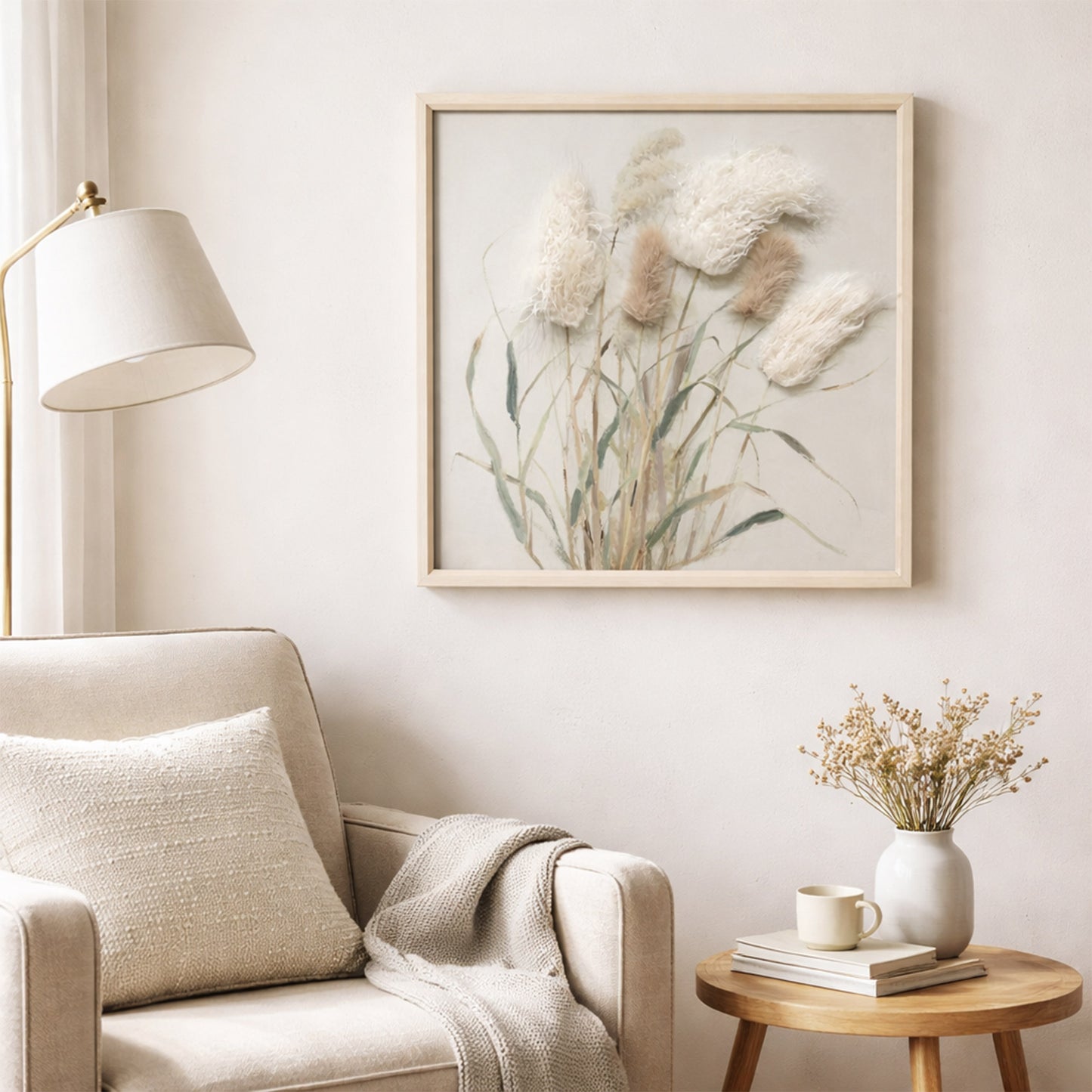 Wall Art 3D Hairfusion Schilfrohr Design A 60x60