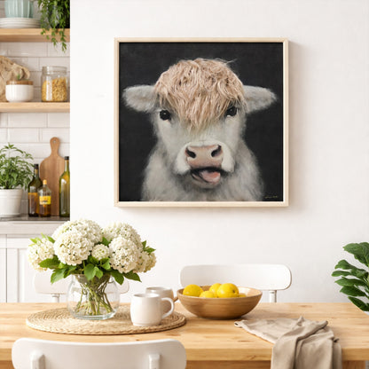Wall Art 3D Hairfusion Kuh weiß ohne Hörner 60x60