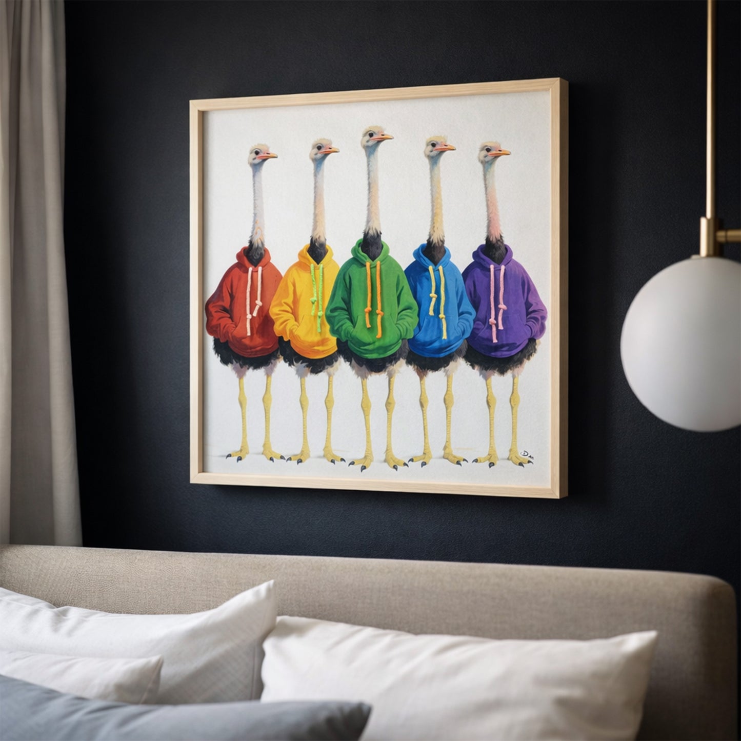 Wall Art 3D Hairfusion Sträuße mit bunten Hoodies 80x80