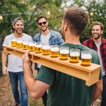 Bierglasträger Biermeter aus Bambus in natur 1 Meter