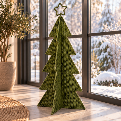 Aufsteller Tannenbaum Olaf Papiergeflecht Grün oder Weiß